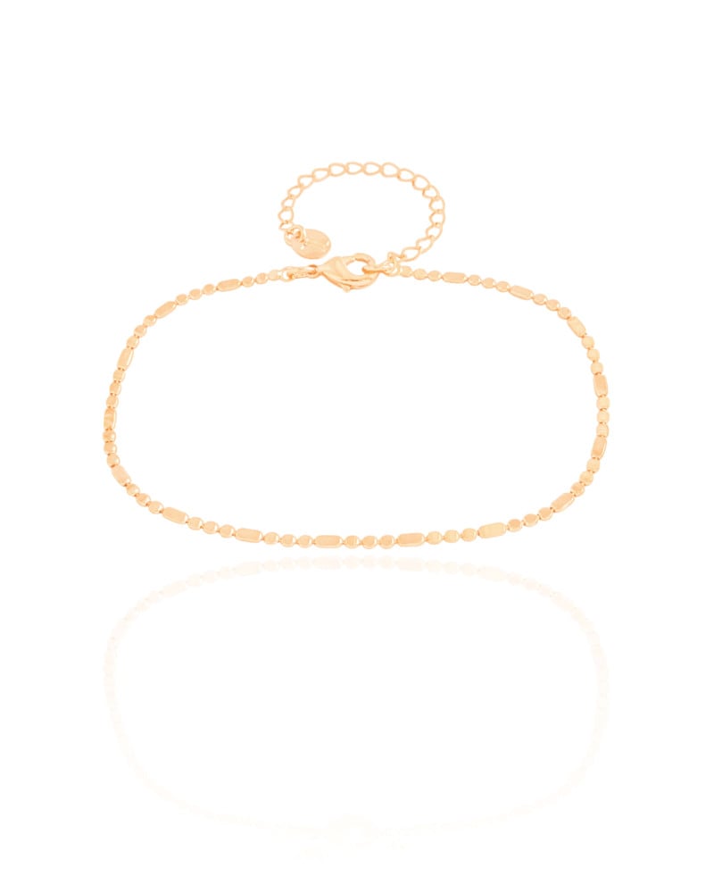 Pulseira Plaquinhas Achatadas 1.5 mm Banhado a Ouro 18K