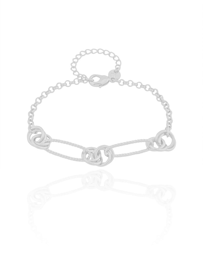 Pulseira Elos Entrelaçados Ródio Branco