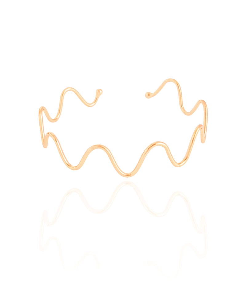 Bracelete Ondas 1.2 cm Banhado a Ouro 18K