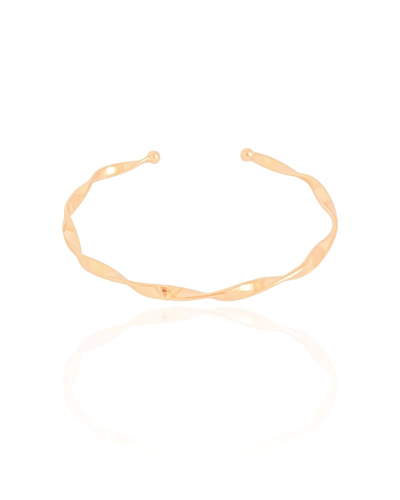 Bracelete Torcido 3 mm Banhado a Ouro 18K