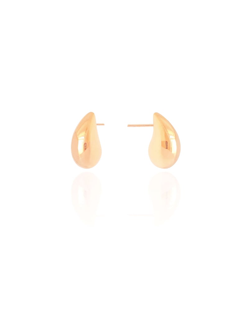 Brinco Gota Lisa Abs 1.6 cm Banhado a Ouro 18K