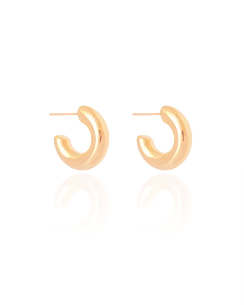 Brinco Argola Tubo Lisa Abs 1.8 cm Banhado a Ouro 18K