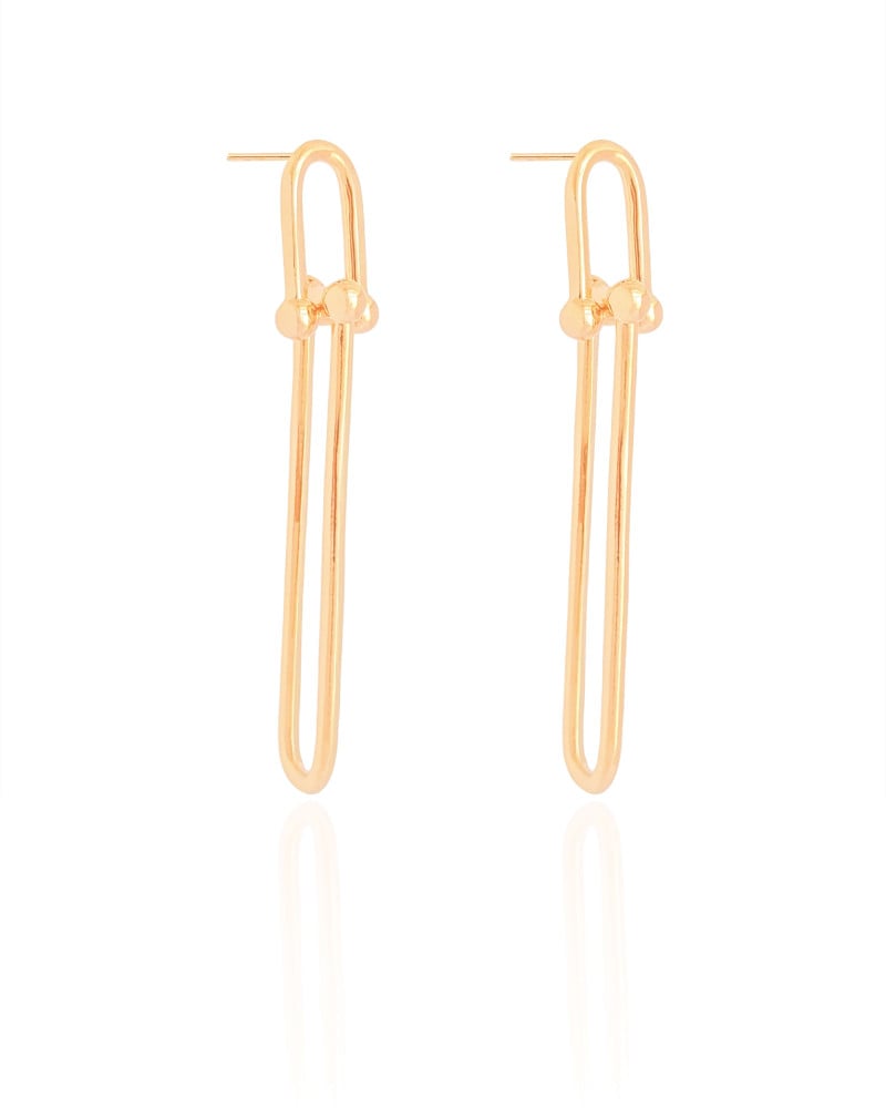 Brinco Elos U Balanço 6.0 cm Banhado a Ouro 18K
