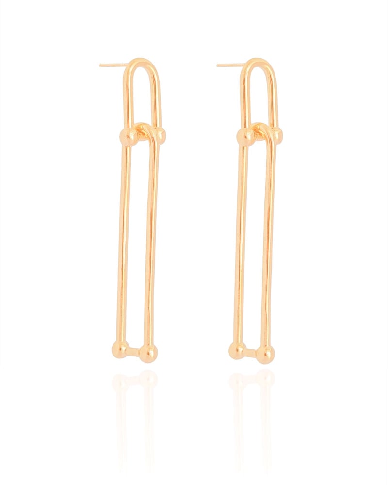 Brinco Elos U Balanço 6.0 cm Banhado a Ouro 18K