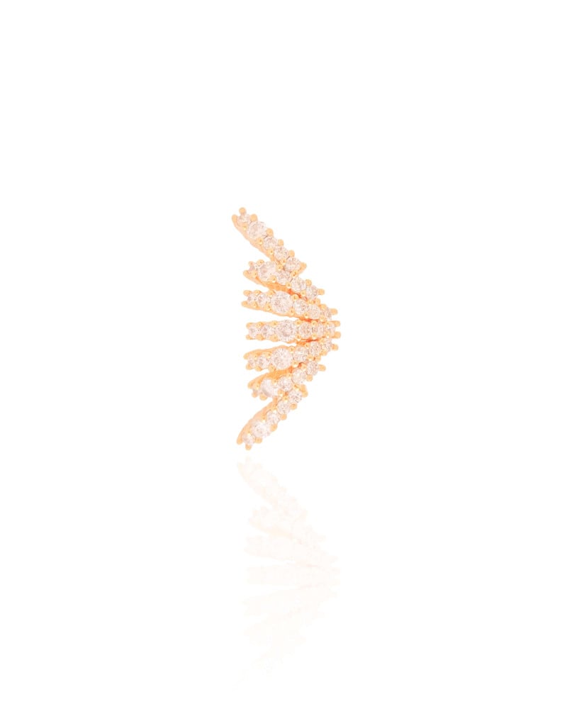 Piercing Filetes Cravejados Cristal Banhado a Ouro 18K