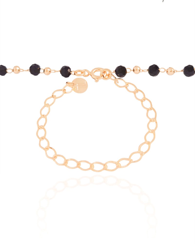 Choker Bolas Geométricas Pretas e Lisas Douradas Banhado a Ouro 18K