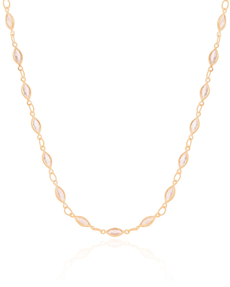 Choker Navetes Cristal Banhado a Ouro 18K