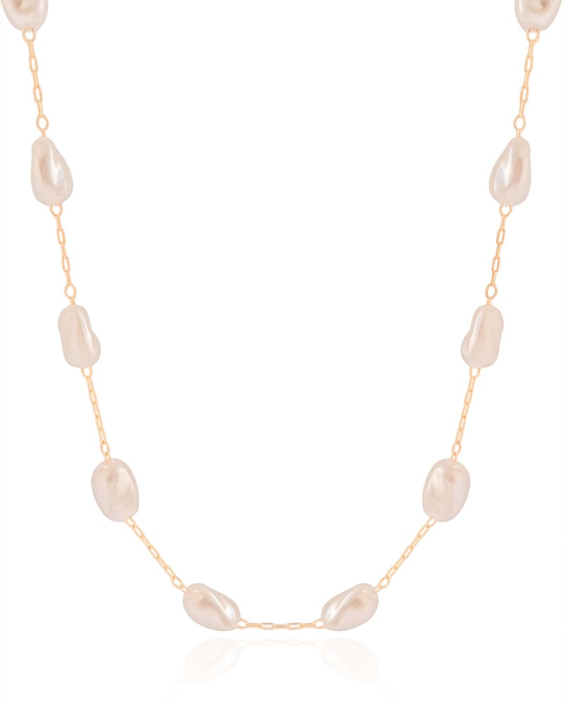 Gargantilha Elos Pérolas Barrocas Banhado a Ouro 18K - 40 cm