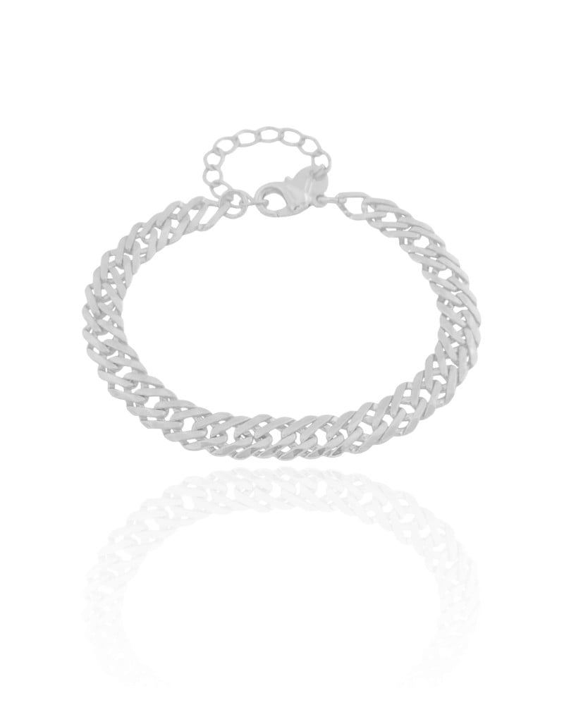 Pulseira Grumet Dupla Ródio Branco