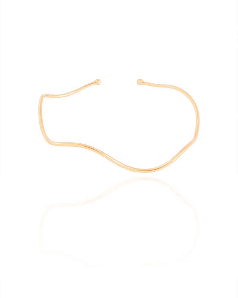 Bracelete Fio Ondas 1 mm Banhado a Ouro 18K