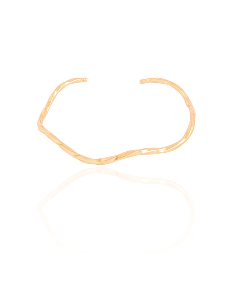 Bracelete Fio Quadrado Torcido 2 mm Banhado a Ouro 18K