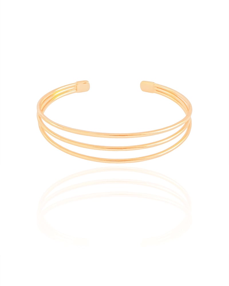 Bracelete Três Fios Banhado a Ouro 18K