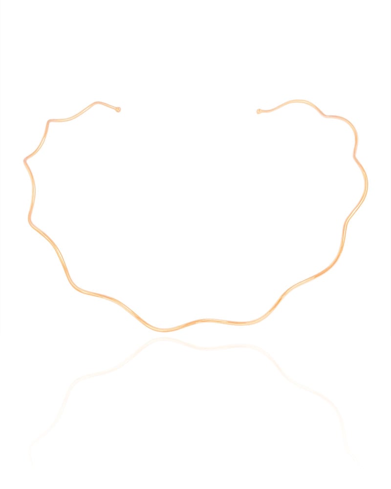 Aro Fio Ondas Banhado a Ouro 18K