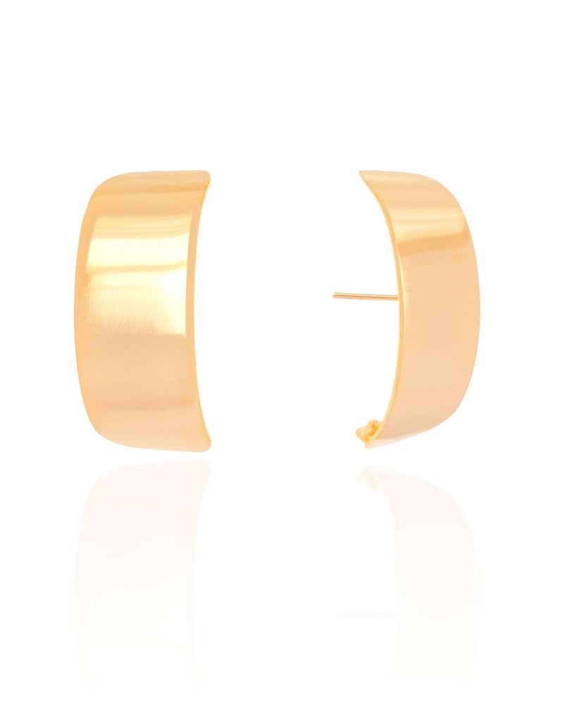Ear Hook Liso 3.2 cm Flat Banhado a Ouro 18K