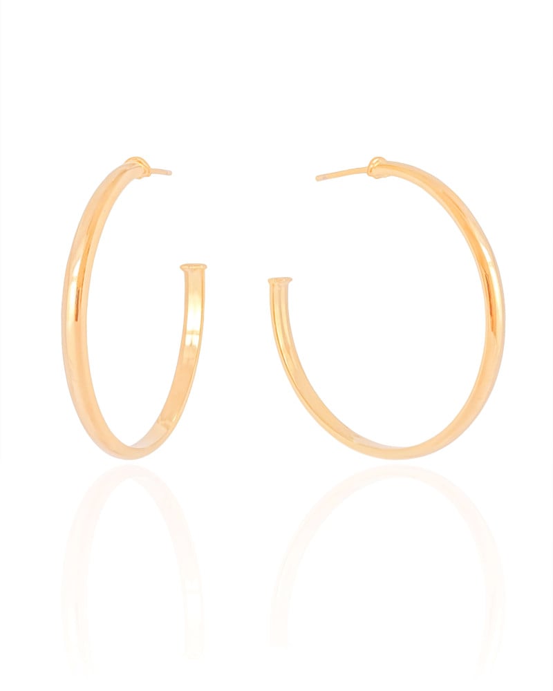 Brinco Argola Lisa 4.0 cm Banhado a Ouro 18K