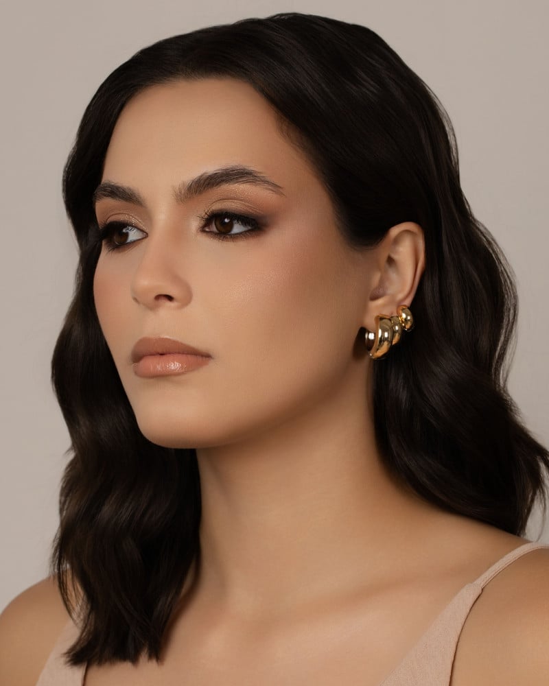 Brinco Argola Click Reta Lisa 1.3 cm Mix de Banhos