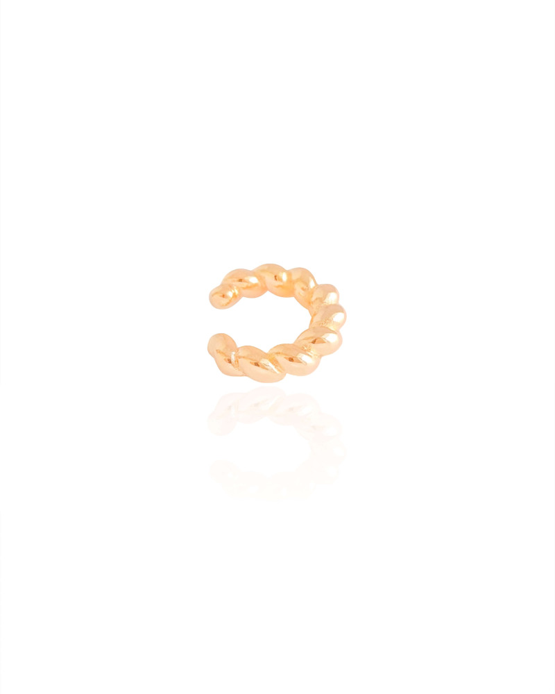 Piercing Torcido Liso Banhado a Ouro 18K
