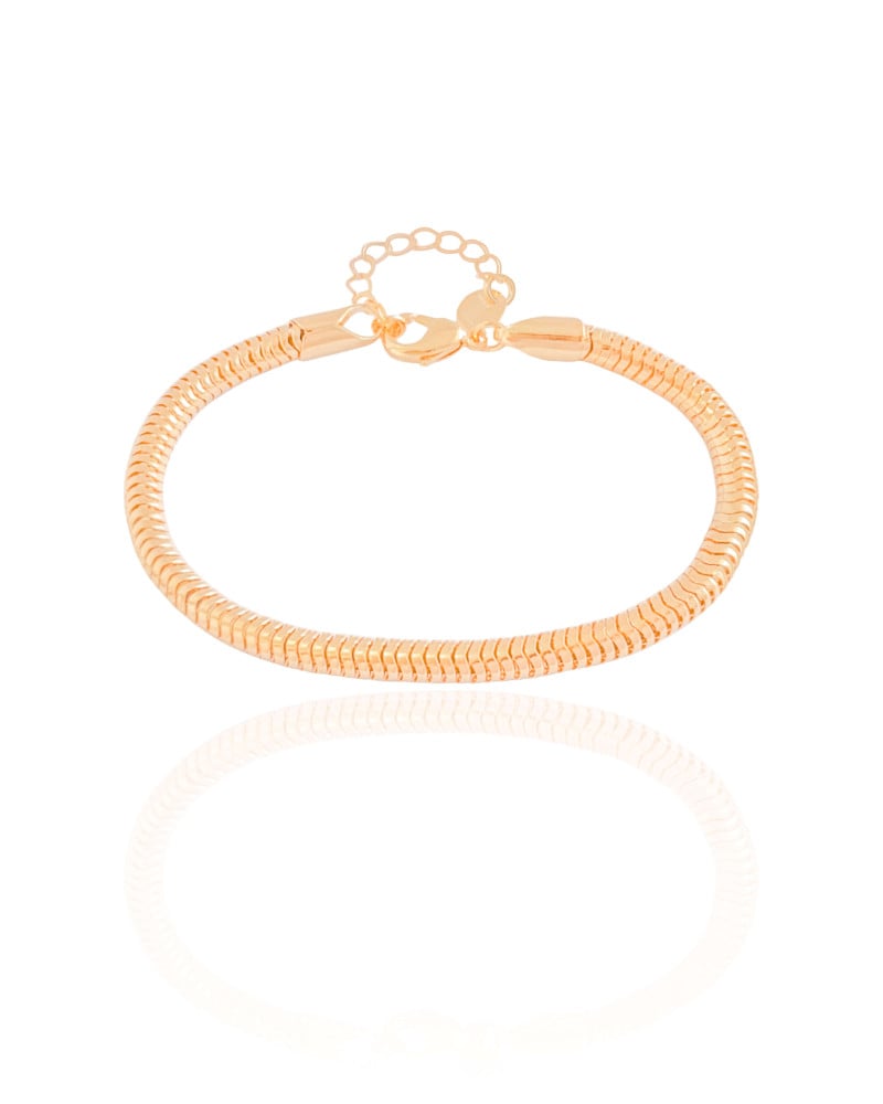 Pulseira Rabo de Rato 4 mm Banhado a Ouro 18K