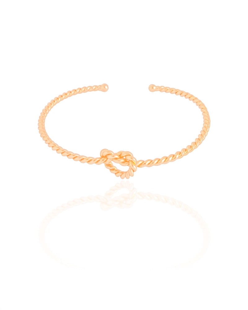 Bracelete Torcido Nó 9 mm Banhado a Ouro 18K