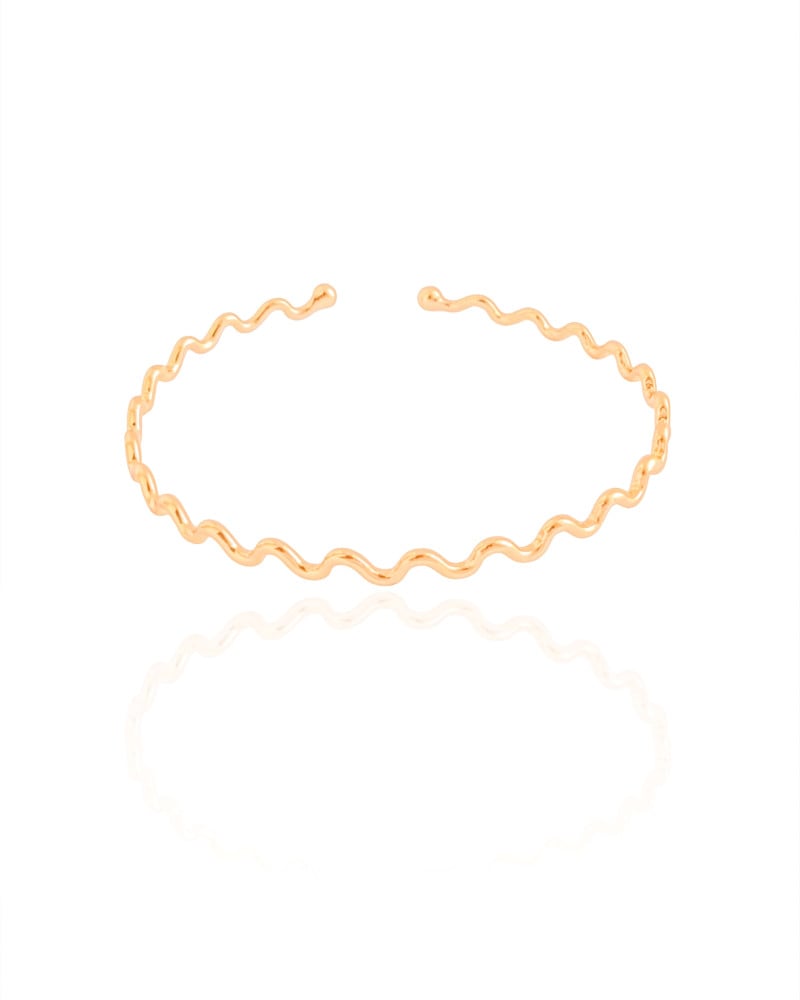 Bracelete Ondas 3 mm Banhado a Ouro 18K
