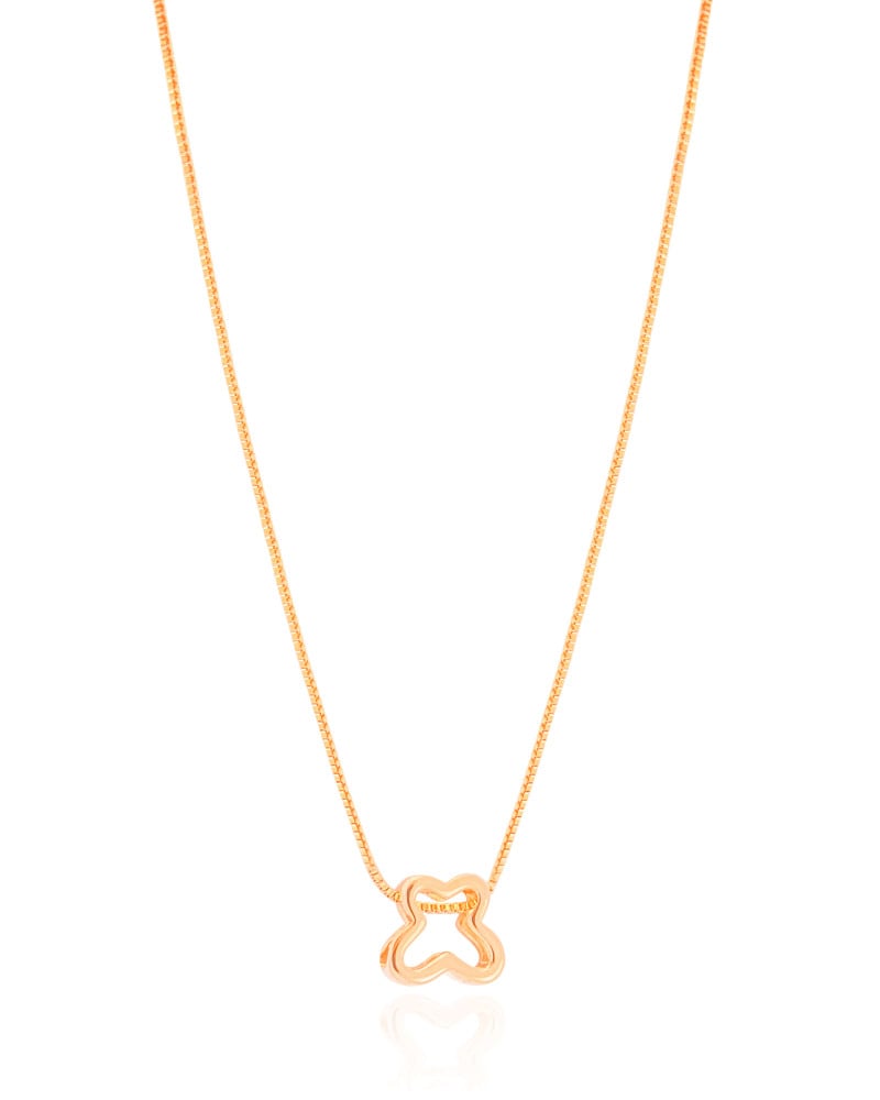 Gargantilha Veneziana Borboleta Vazada Banhado a Ouro 18K - 45 cm