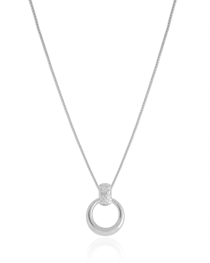 Gargantilha Veneziana Redondo Texturizado Ródio Branco - 45 cm