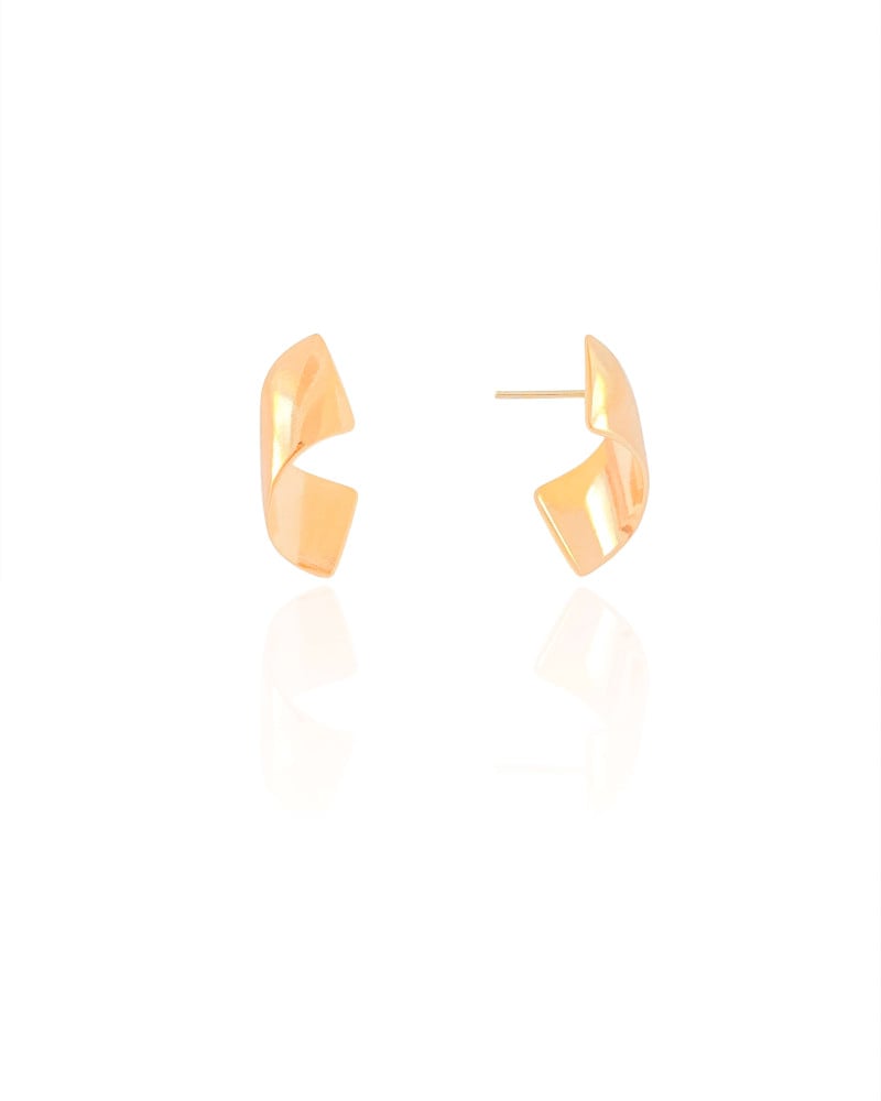 Brinco Curvo Liso 1.8 cm Banhado a Ouro 18K