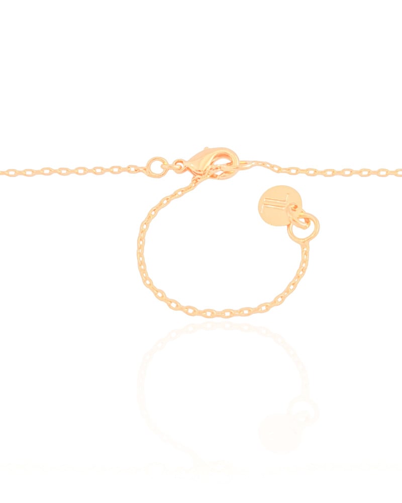 Gargantilha Elos Palitos Duplos Cravejado Cristal Banhado a Ouro 18K - 40 cm