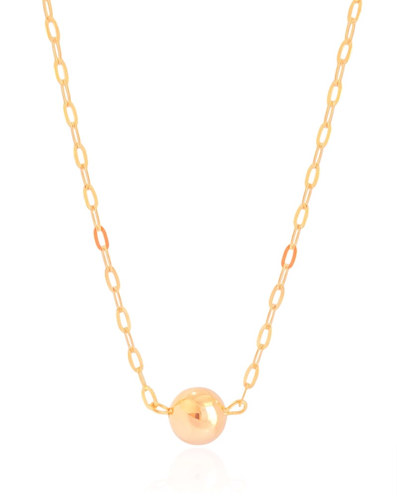 Gargantilha Elos Bola Lisa 12 mm Banhado a Ouro 18K - 45 cm