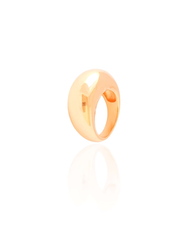 Anel Abaulado Liso Tamanho 18 Banhado a Ouro 18K