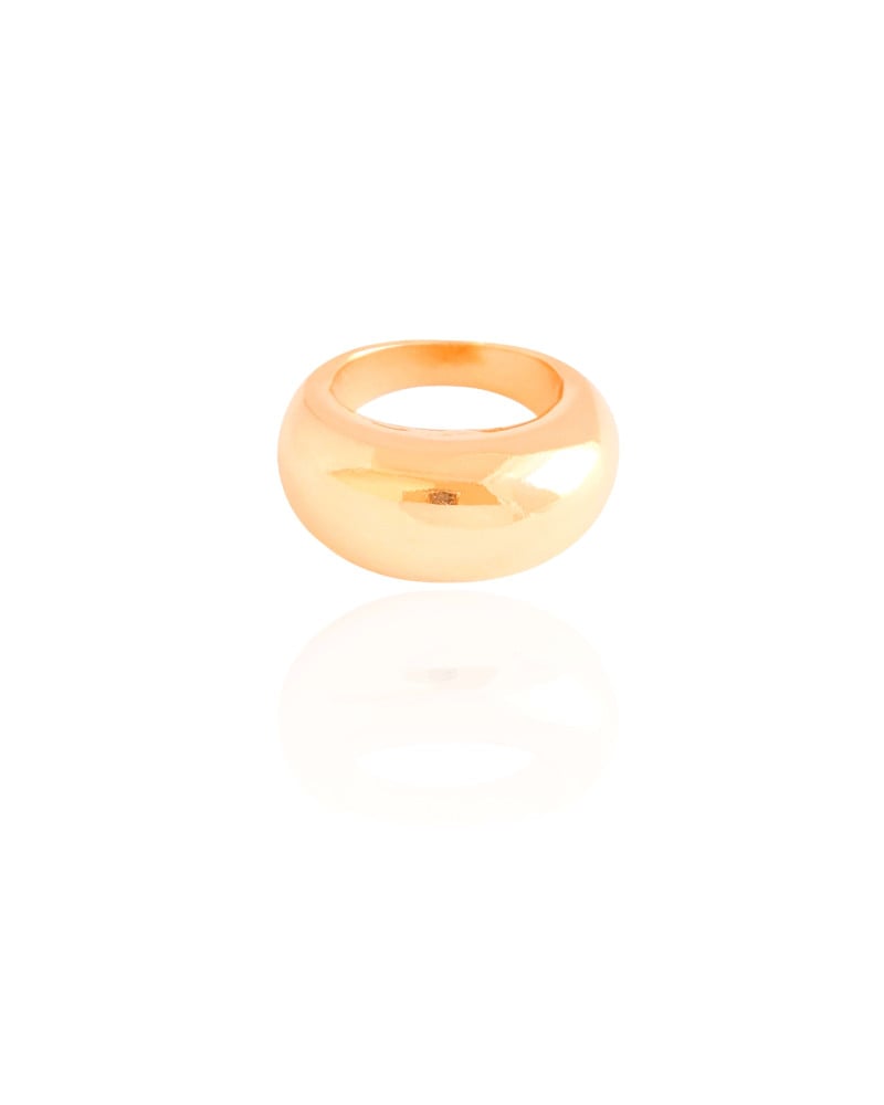 Anel Abaulado Liso Tamanho 18 Banhado a Ouro 18K