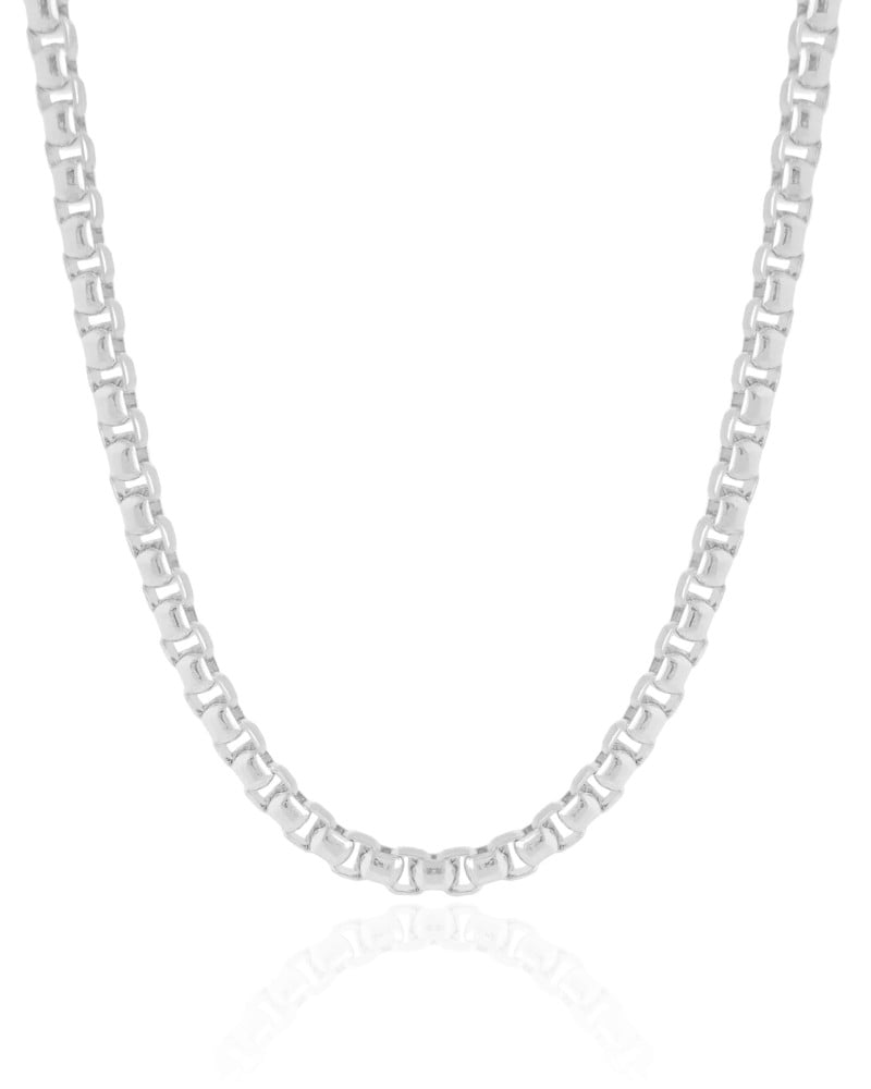 Choker Elos Quadrados 5 mm Ródio Branco