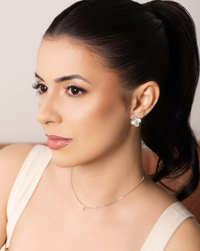 Choker Veneziana Pontos de Luz Cristal 5 mm Ródio Branco