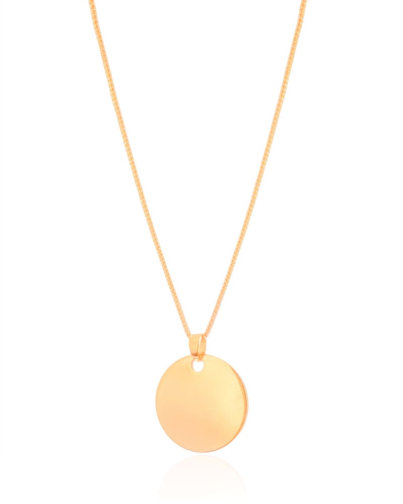 Gargantilha Veneziana Redondo Flat Liso Banhado a Ouro 18K - 45 cm