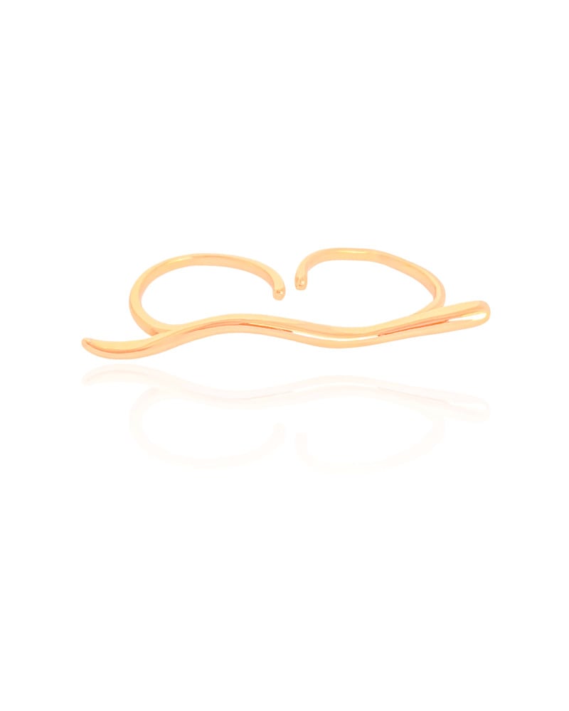 Anel Ajustável Dois Dedos Cobra Tamanho Único Banhado a Ouro 18K