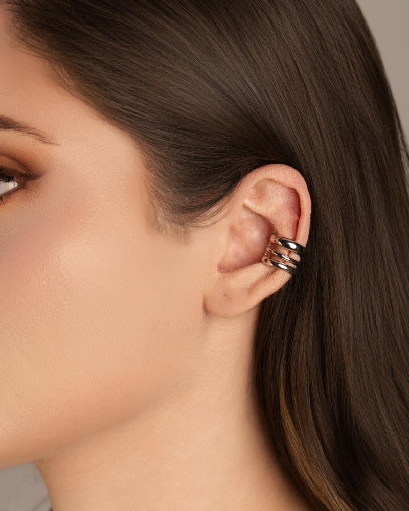 Piercing Três Filetes Lisos Ródio Branco
