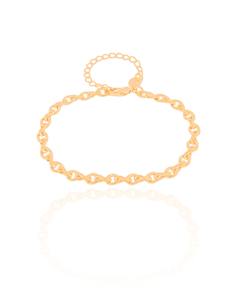 Pulseira Elos Torcidos 4 mm Banhado a Ouro 18K