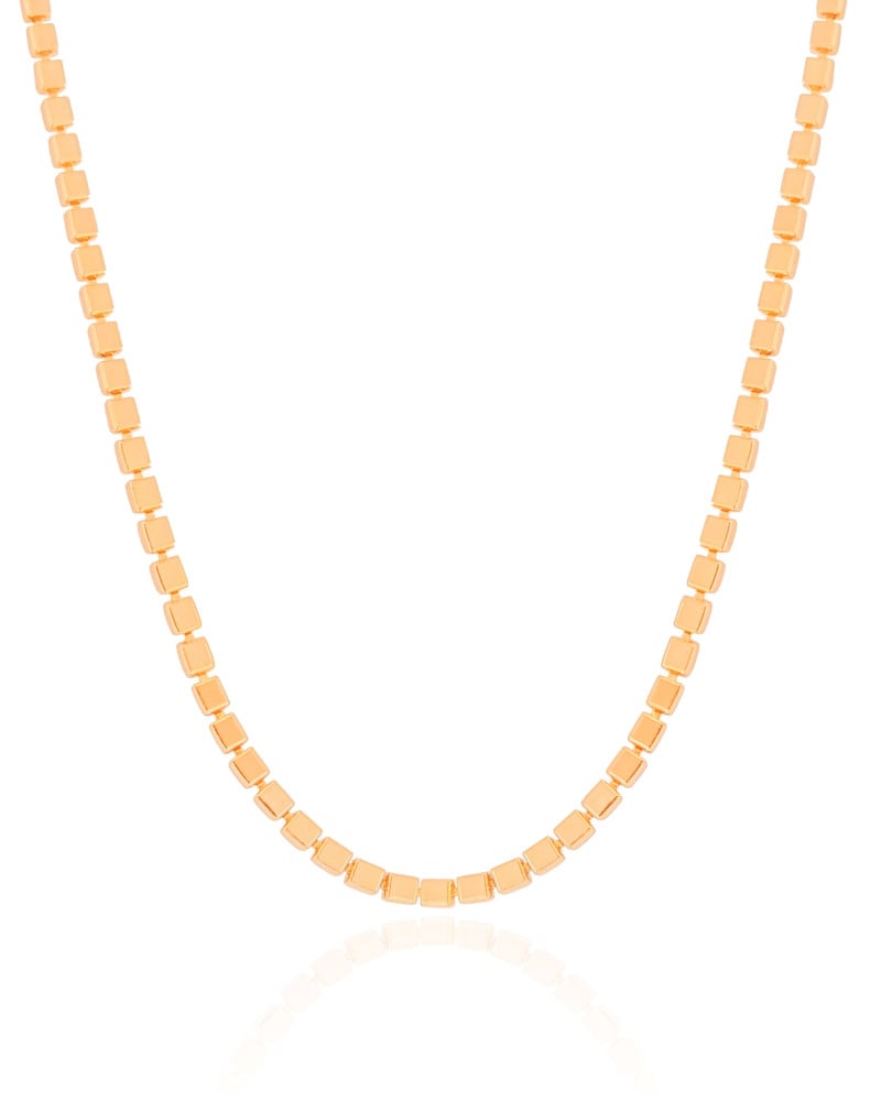 Choker Malha Quadrada 3 mm Banhado a Ouro 18K
