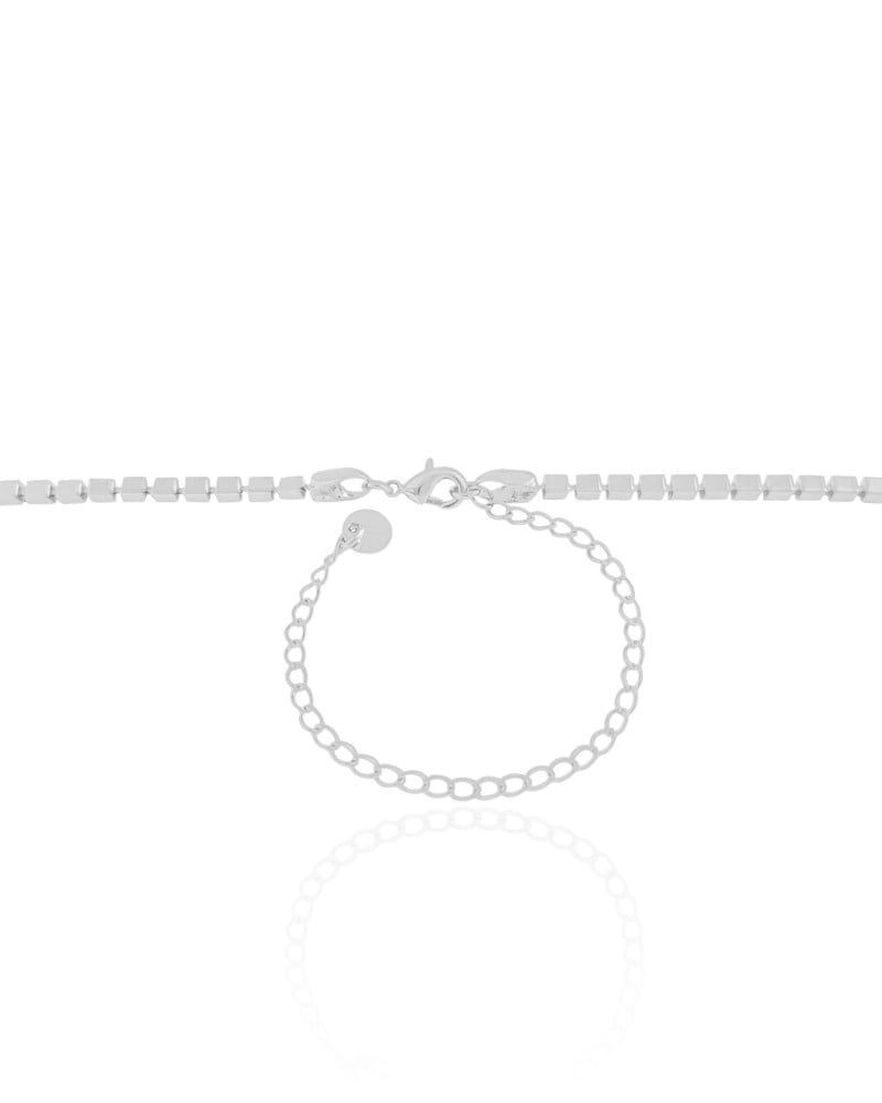 Choker Malha Quadrada 3 mm Ródio Branco