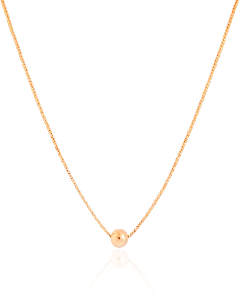 Choker Veneziana Bolinha Lisa 6 mm Banhado a Ouro 18K