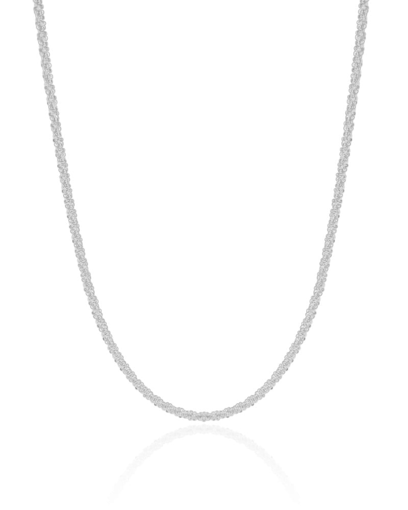 Choker Torcida Detalhada 2 mm Ródio Branco