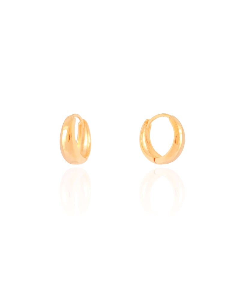 Brinco Argola Click Liso 1.6 cm Banhado a Ouro 18K