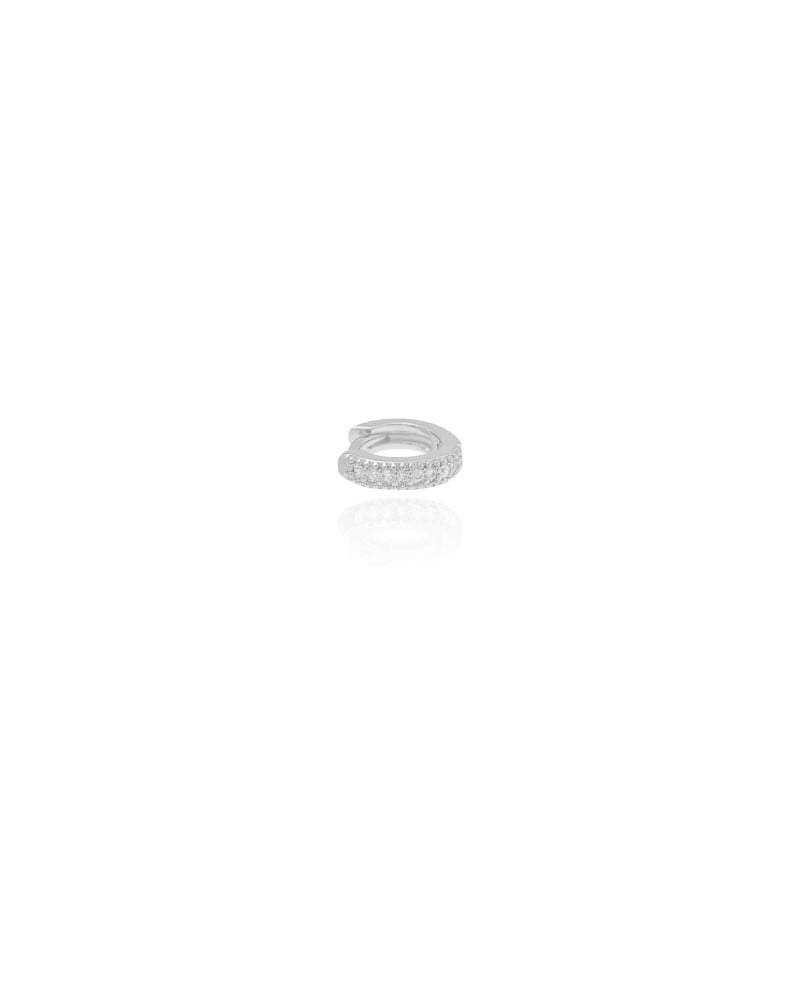 Piercing para Hélix Cravejado Cristal 9 mm Ródio Branco