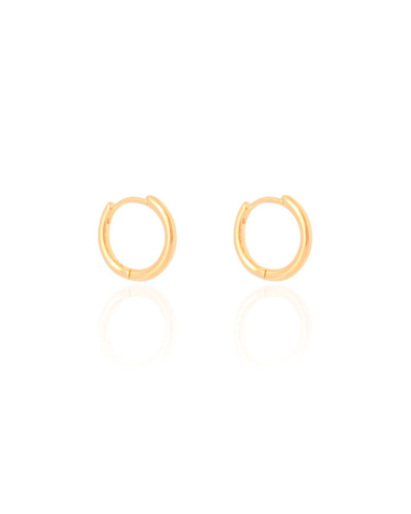 Brinco Argola Click Fio Liso 1.6 cm Banhado a Ouro 18K