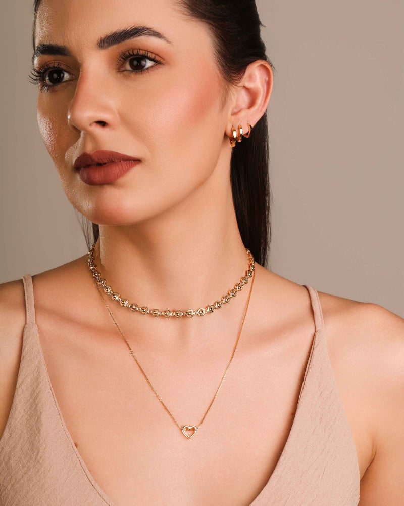 Trio de Argolas Coração Liso Banhado a Ouro 18K