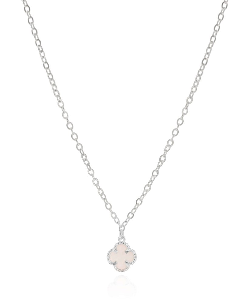 Gargantilha Elos Trevo Tom Madrepérola Ródio Branco - 40 cm