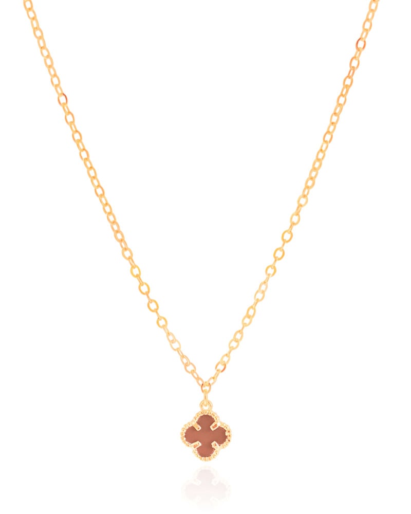 Gargantilha Elos Trevo Tom Rubi Banhado a Ouro 18K - 40 cm