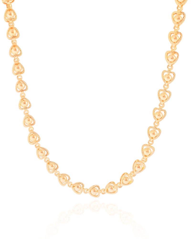 Choker Corações Bolinhas Banhado a Ouro 18K