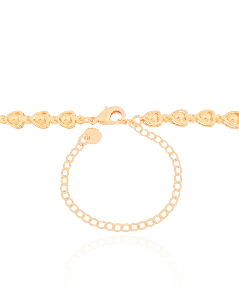 Choker Corações Bolinhas Banhado a Ouro 18K
