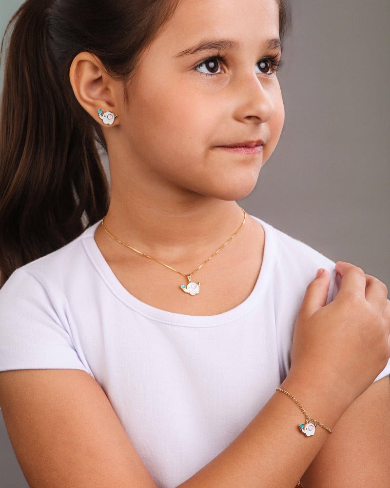 Brinco Infantil Elefante 1.0 cm Banhado a Ouro 18K
